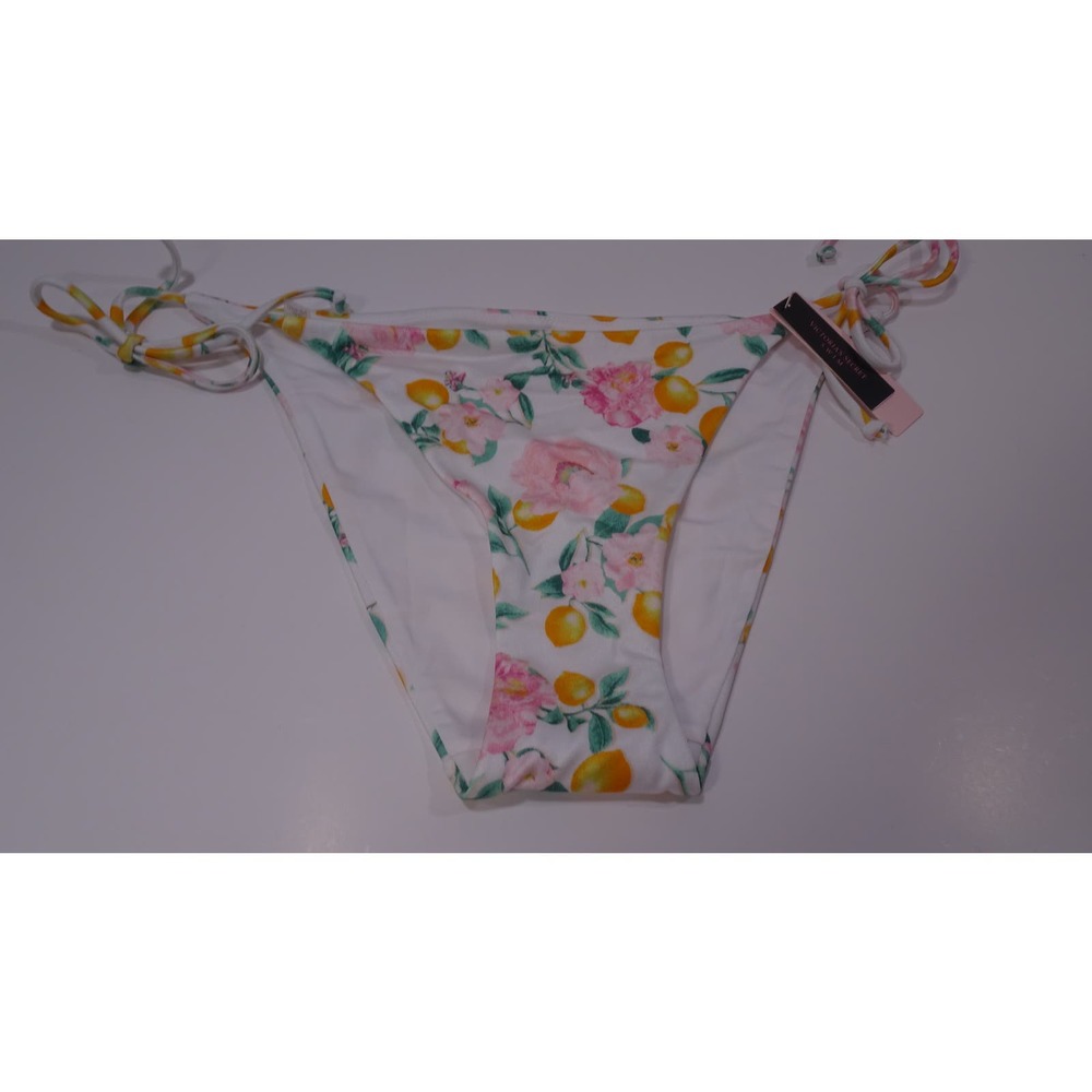 Victoria's Secret Women's flowers Oranges String Bikini Bottom NWT 24.95 Sz L